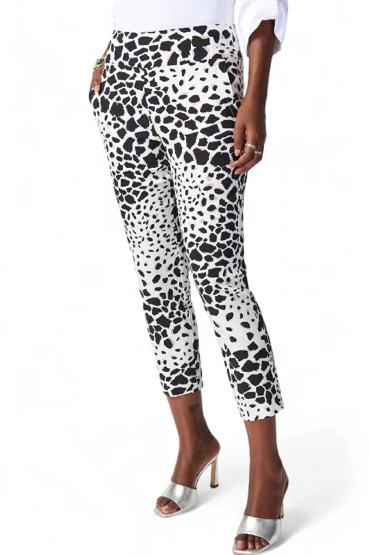 Animal Print Capris Pant In Vanilla/multi